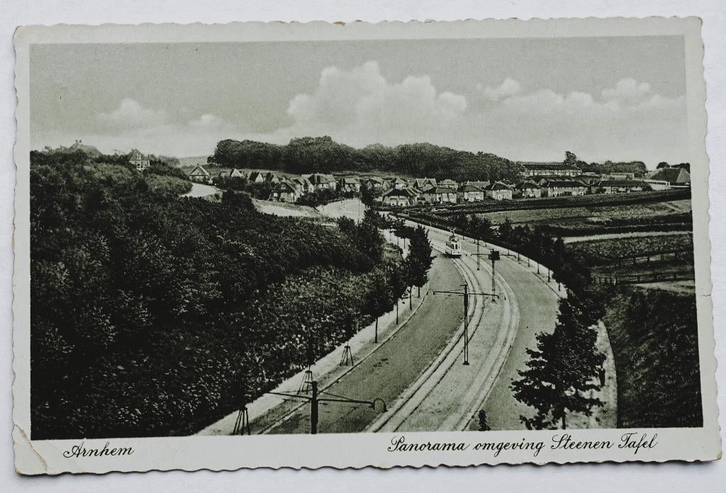 ansichtkaart Arnhem e/o nr. 122 - steenen tafel 1936, Ophalen of Verzenden, 1920 tot 1940, Gelopen, Gelderland