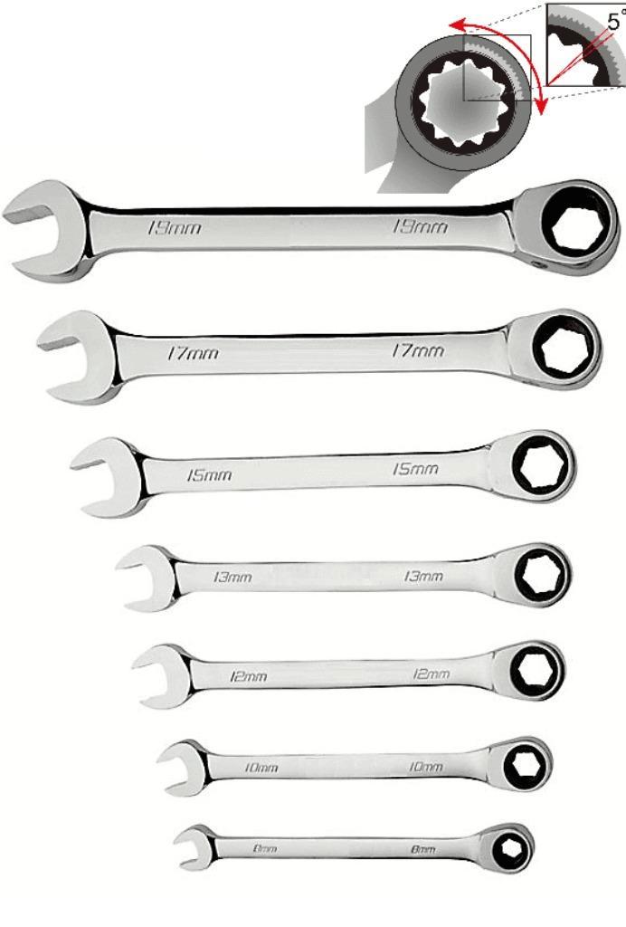 Steek Ring Ratel Sleutelset (7 delig), Auto diversen, Overige Auto diversen, Verzenden