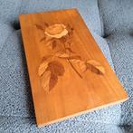 Vintage 3 stuks Teakhouten Wandpanelen met Bloemmotief, Ophalen of Verzenden, Zo goed als nieuw