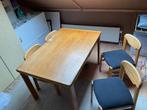 Blank eiken eettafel met 4 stoelen, Huis en Inrichting, Complete inboedels, Ophalen