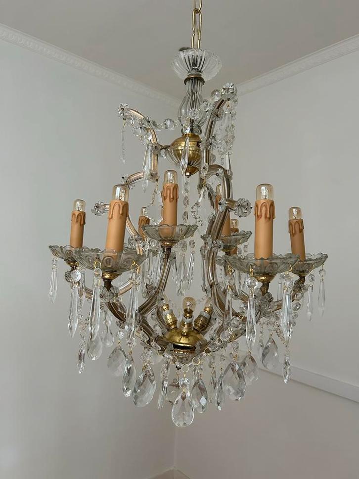 Kroonluchter Maria Theresa met kristallen details, Antiek en Kunst, Antiek | Lampen, Ophalen