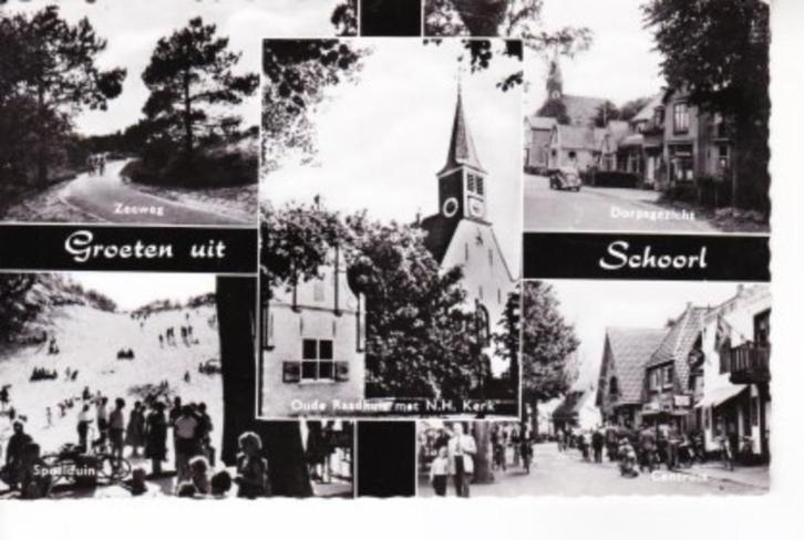 SCHOORL,- o.a. Centrum- Dorpsgezicht- Speeltuin. 27-10, Verzamelen, Ansichtkaarten | Nederland, Gelopen, Noord-Holland, 1960 tot 1980