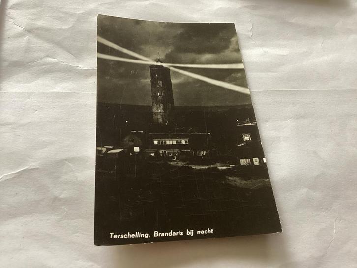 Oude ansichtkaart Terschelling - Brandaris bij nacht, Verzamelen, Ansichtkaarten | Nederland, Gelopen, Waddeneilanden, Voor 1920