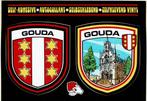 Gouda – Sticker ansichtkaart., Verzamelen, Ophalen of Verzenden, 1980 tot heden, Ongelopen, Zuid-Holland