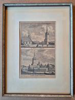 Dokkum, gravures kerk en stadsgezicht.  Bulthuis 1786, Antiek en Kunst, Kunst | Etsen en Gravures, Ophalen of Verzenden