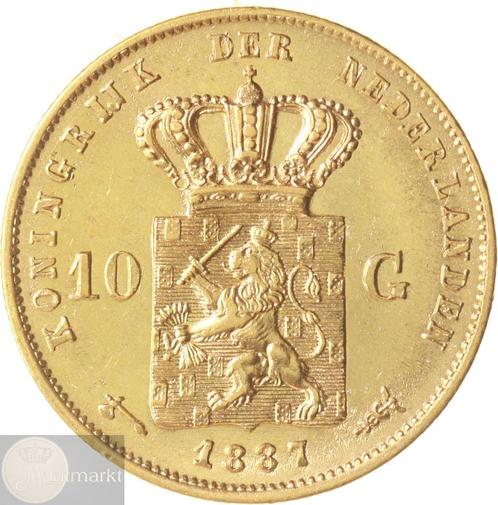 Nederland - 10 Gulden / tientje 1887 Willem III - GOUD, Postzegels en Munten, Munten | Nederland, Losse munt, 10 gulden, Koning Willem III