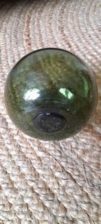 Oude originele brocante drijver van groen glas, Antiek en Kunst, Ophalen of Verzenden