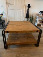 Industriële Salontafel Hout & Metaal 80x80, Huis en Inrichting, Tafels | Salontafels, Ophalen, Gebruikt, Vierkant, 50 tot 100 cm