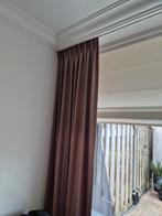 2 stuks sierstroken gordijnen, Bruin, 200 cm of meer, Zo goed als nieuw, 50 tot 100 cm