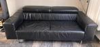 Leren bank met verstelbare hoofdsteunen - 210cm, Huis en Inrichting, Ophalen, Gebruikt, Driepersoons, Rechte bank