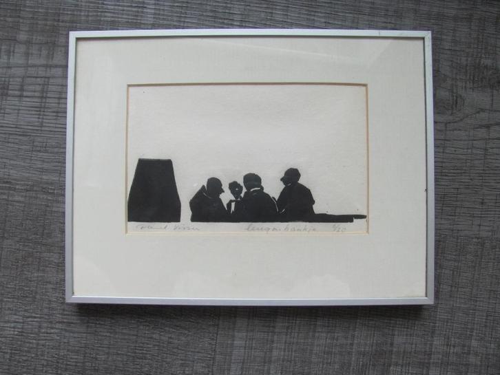 Paul Visser - Leugenbankje, Antiek en Kunst, Kunst | Etsen en Gravures, Ophalen of Verzenden