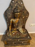 Grote houten buddha, Gebruikt, Ophalen of Verzenden