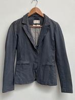 Vintage IKKS Leren Blazer – Grijs – 100% Lamsleer – Maat S, Ophalen of Verzenden, Zo goed als nieuw, Jasje, Maat 36 (S)