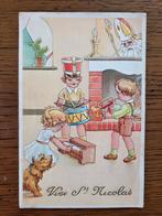 Sinterklaas, kindjes met speelgoed, Sint Nicolaas, jaren '50, Ophalen of Verzenden, 1940 tot 1960
