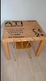 Houten Tafel + Stoel, Huis en Inrichting, Tafels | Eettafels, Ophalen, 50 tot 100 cm, 50 tot 100 cm, Zo goed als nieuw