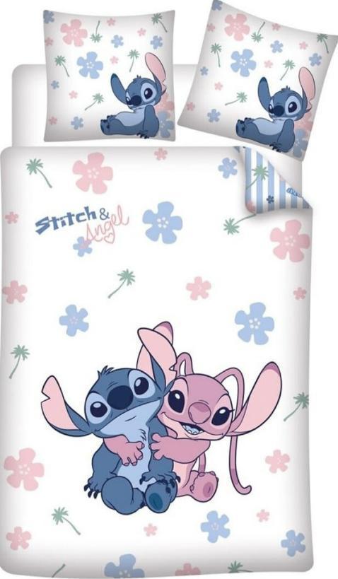 Stitch en Angel Dekbedovertrek 140 x 200 cm - Disney, Kinderen en Baby's, Kinderkamer | Beddengoed, Meisje, Wit, Dekbedovertrek