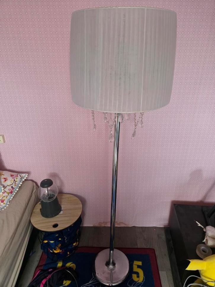 Elegante Barok Stijl Vloerlamp met Kristallen, Huis en Inrichting, Lampen | Vloerlampen, Zo goed als nieuw, 150 tot 200 cm, Glas