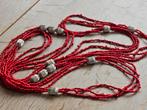 Rode lange glaskraaltjes ketting, Ophalen of Verzenden, Zo goed als nieuw, Rood, Overige materialen