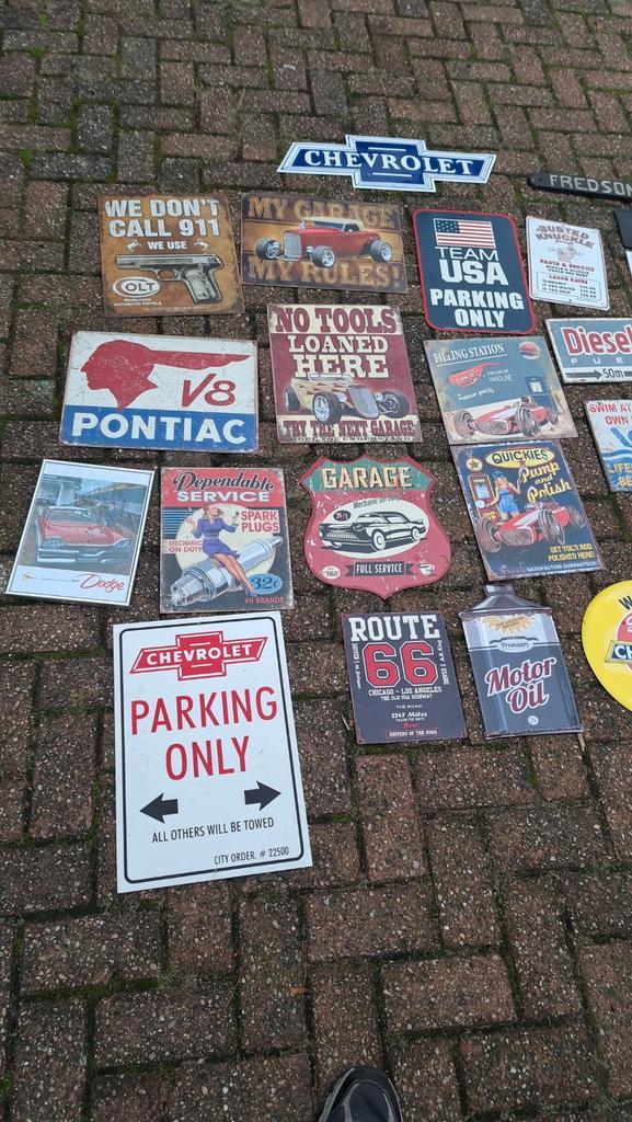 Reclame Borden / Platen - Vintage Stijl, Verzamelen, Merken en Reclamevoorwerpen, Gebruikt, Ophalen of Verzenden