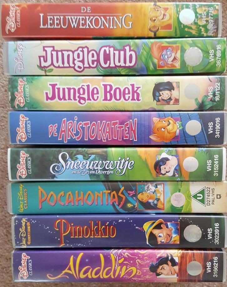 Verschillende videobanden kinderfilms (o.a originele Disney), Cd's en Dvd's, VHS | Kinderen en Jeugd, Gebruikt, Tekenfilms en Animatie