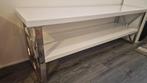 Witte TV meubel 160cm met zilveren poten, Huis en Inrichting, Ophalen, Gebruikt, 150 tot 200 cm, Minder dan 100 cm