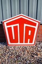 Vintage dubbelzijdig UTA reclamebord, is geen emaille., Ophalen, Reclamebord, Gebruikt, .