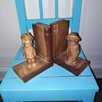 Boekensteunen van hout met een meisje en jongetje, Verzamelen, Beelden en Beeldjes, Ophalen, Gebruikt, Mens