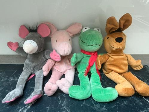 Handpoppen kikker en vriendjes  ca. 37 cm., Kinderen en Baby's, Speelgoed | Knuffels en Pluche, Zo goed als nieuw, Kikker, Ophalen of Verzenden