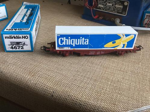 Marklin 4672 SJ contaierwagen chiquita mat ovp, Hobby en Vrije tijd, Modeltreinen | H0, Zo goed als nieuw, Wagon, Wisselstroom