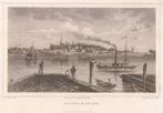 Gezicht op IJsselmonde 1858 staalgravure Terwen, Antiek en Kunst, Kunst | Etsen en Gravures, Ophalen of Verzenden