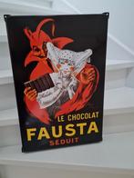 Fausta emaille bord nieuw. Bijzonder exemplaar, Ophalen of Verzenden, Zo goed als nieuw, Reclamebord