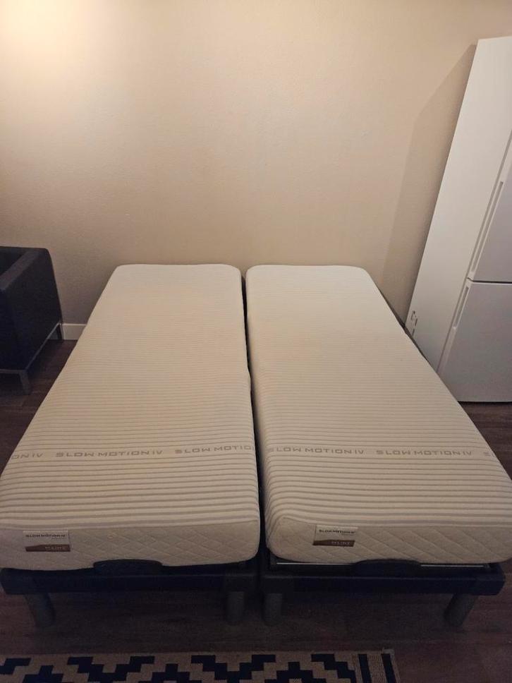 2 Verstelbare 1-persoonsbedden 80x200 - € 125,- per stuk, Huis en Inrichting, Slaapkamer | Matrassen en Bedbodems, Gebruikt, Bedbodem
