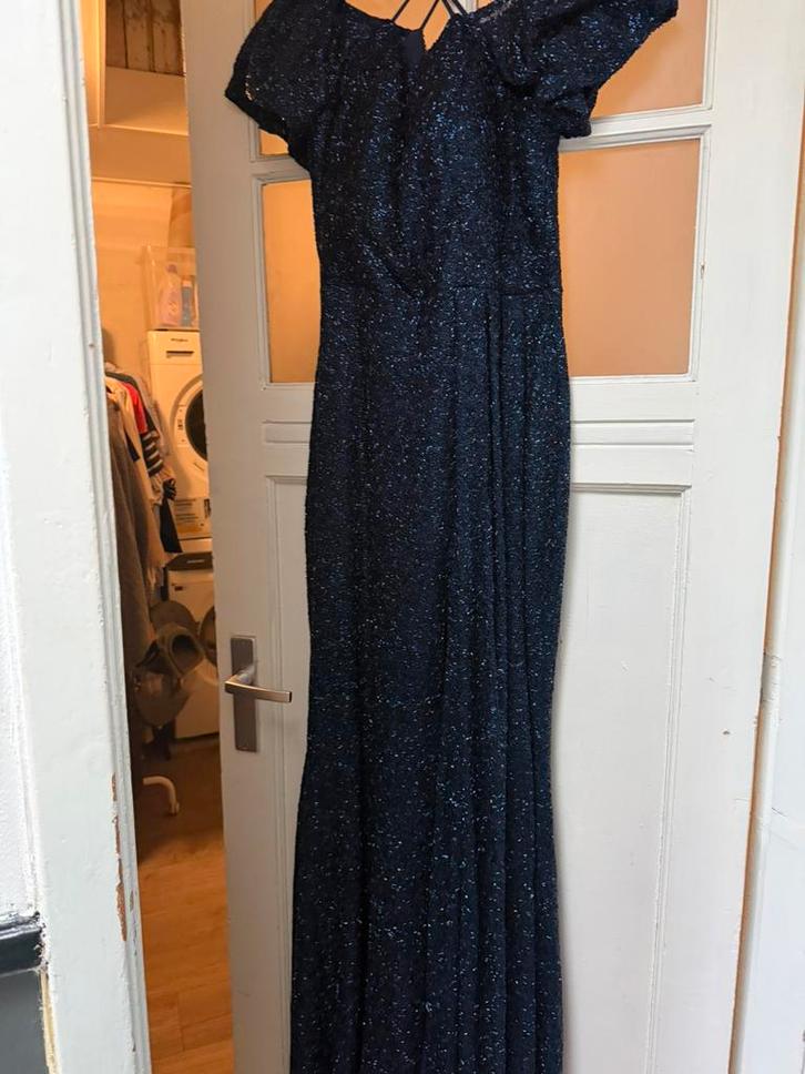 Avondjurk, Kleding | Dames, Gelegenheidskleding, Zo goed als nieuw, Galajurk, Maat 46/48 (XL) of groter, Blauw, Ophalen of Verzenden