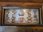 Schilderij met nautische knopen, antieke nautische kaart, Ophalen of Verzenden, Gebruikt