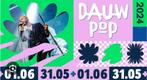 Dauwpop tickets + campingverblijf 4personen 31 mei t/m 1 jun, Tickets en Kaartjes, Evenementen en Festivals, Meerdaags, Drie personen of meer