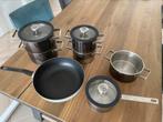 Pannenset -> Herman den Blijker, Huis en Inrichting, Keuken | Potten en Pannen, Ophalen, Zo goed als nieuw, Rvs, Pannenset