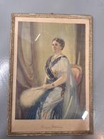 Lijst met afbeelding van Koningin Wilhelmina, Verzamelen, Ophalen of Verzenden, Gebruikt, Nederland, Kaart, Foto of Prent