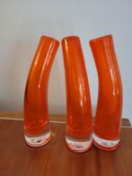Oranje Solifleur Vaasjes - Mondgeblazen Glas, Antiek en Kunst, Ophalen of Verzenden