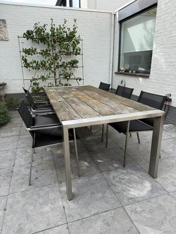 Tuinset Fiore – RVS tafel met 6 stoelen | 8 okt ophalen! beschikbaar voor biedingen