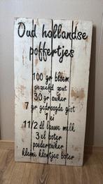 Bord Oud hollandse poffertjes, Huis en Inrichting, Woonaccessoires | Tekstborden en Spreuken, Ophalen of Verzenden, Zo goed als nieuw