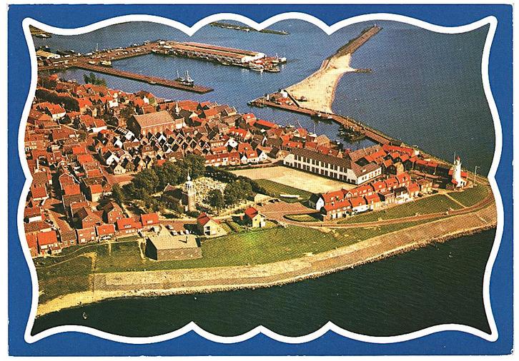 911915 Urk Flevoland 1979 Luchtfoto Gelopen met zegel, Verzamelen, Ansichtkaarten | Nederland, Gelopen, Flevoland, 1960 tot 1980