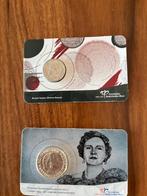 zilveren gulden en kwartje; samen voor € 60, Zilver, Koningin Wilhelmina, 1 gulden, Ophalen of Verzenden