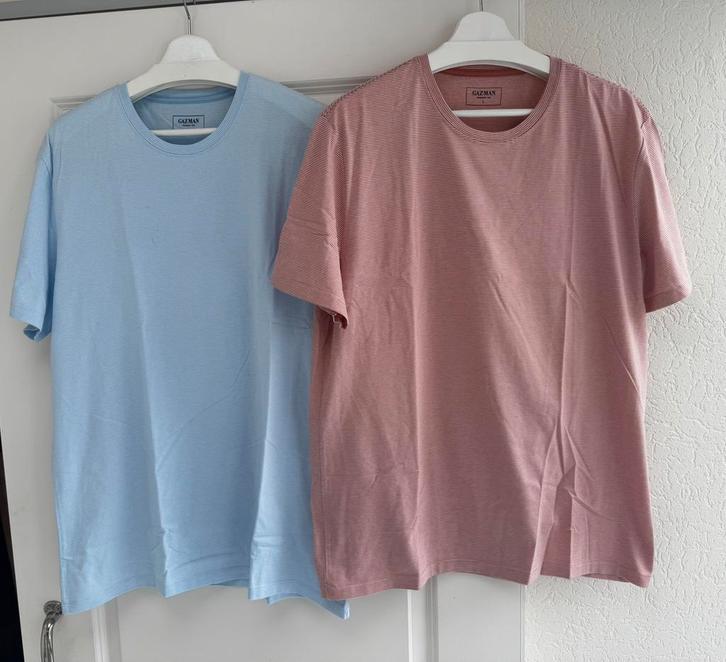 2 heren T shirts GAZMAN m L NIEUW, Kleding | Heren, T-shirts, Nieuw, Maat 52/54 (L), Blauw, Ophalen of Verzenden