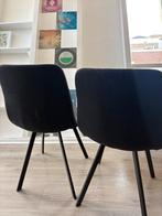 2 Grijze/Zwarte Eetkamerstoelen, Huis en Inrichting, Stoelen, Ophalen, Gebruikt, Twee, Stof
