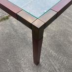 Grote salontafel Peter Ghyczy messing en kersen, Huis en Inrichting, Tafels | Salontafels, Ophalen, Gebruikt, 100 tot 150 cm, Vierkant