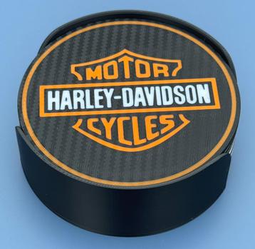 8x Harley-Davidson onderzetters + houder beschikbaar voor biedingen