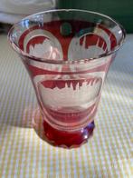 Kur-herinneringsglas / rood boheems glas ingegraveerd, Antiek en Kunst, Antiek | Glas en Kristal, Ophalen of Verzenden