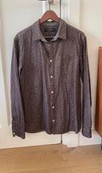 AllSaints blouse heren overhemd all saints shirt print, Verzenden, Gedragen, Blauw, Halswijdte 39/40 (M)