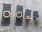 Wiel op ijzeren plaat. Plat en hoek. Voor kabel doorvoer, Ophalen, Kabel of Snoer