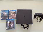 PS4 Slim (CUH-2015A) + Games, Spelcomputers en Games, Spelcomputers | Sony PlayStation 4, Ophalen, Zo goed als nieuw, Met 1 controller